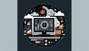 Minimalistisches Titelbild in Dunkelgrau und Orange mit moderner Schrift: Umstieg auf Windows 11 und IT-Risiko-Minimierung